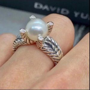 DAVID YURMAN PEARL CABLE RING/SZ8